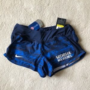 NEW Nike Women’s Dri-Fit Michigan Wolverines Running Shorts